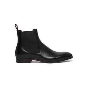 Santoni Klassieke Leren Chelsea Boot , Black , Heren , Maat: 44 EU