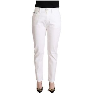 Dolce & Gabbana - Denim - Wit - Dames Broeken - Taps Toelopend - Slim-Fit