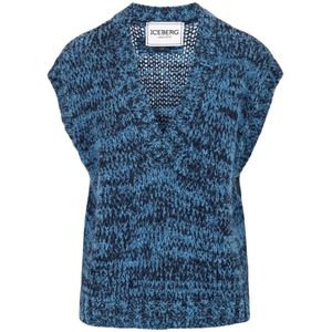 Iceberg, Dames, Truien, Blauw, Maat: S Wol,