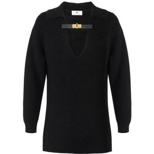 Elisabetta Franchi - Gebreide Trui - Zwart - Wol