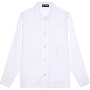 Vilebrequin, Heren, Overhemden, Wit, Maat: 3XL Linnen,