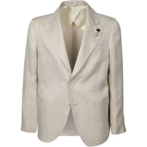 Lardini, Heren, Jassen, Beige, Maat: XL Linnen,