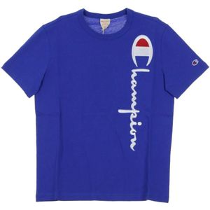 Champion, Heren, Tops, Blauw, Maat: L Katoen,