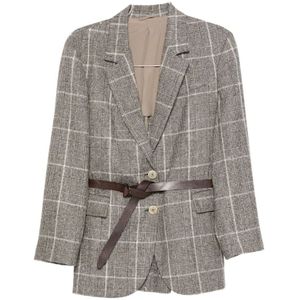 Brunello Cucinelli, Dames, Jassen, Bruin, Maat: 2XS