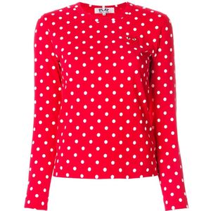 Comme des Garçons Play, Dames, Tops, Rood, Maat: M Katoen,