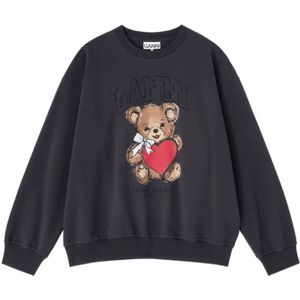 Ganni, Dames, Sweatshirts & Hoodies, Zwart, Maat: S