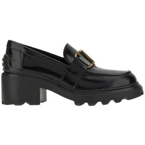 Tod's Zwarte platte mocassins , Black , Dames , Maat: 40 EU