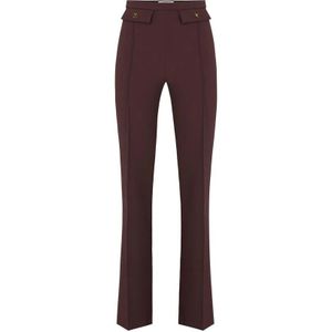 Elisabetta Franchi, Dames, Broeken, Rood, Maat: XS Leer,