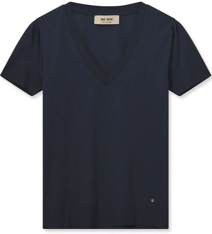 MOS MOSH - Trui - Marine - Slanke Pasvorm - V-hals