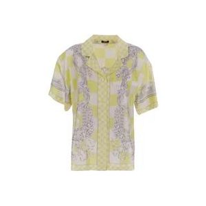 Versace Zijden Barok Shirt , Yellow , Dames , Maat: M