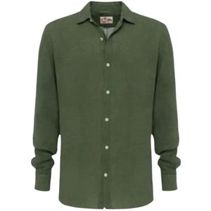 Saint Barth, Heren, Overhemden, Groen, Maat: S Linnen,