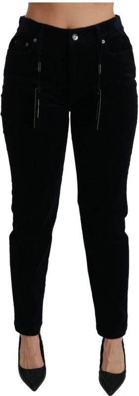 Dolce & Gabbana, Dames, Broeken, Blauw, Maat: 2XS Corduroy,
