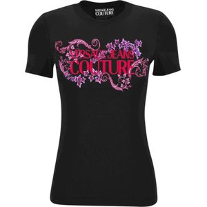 Versace Jeans Couture, Dames, Tops, Zwart, Maat: XS Katoen,