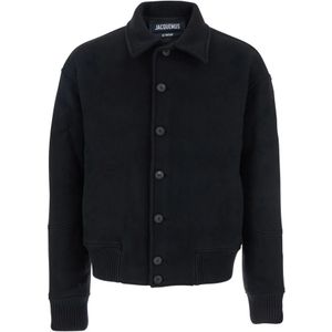 Jacquemus, Heren, Jassen, Zwart, Maat: L Wol,