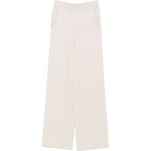 Peserico, Dames, Broeken, Wit, Maat: S Leer,