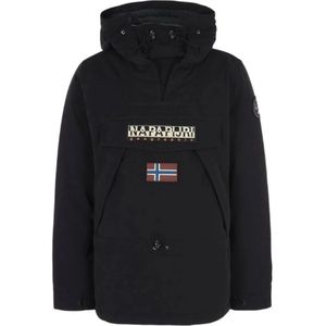 Napapijri, Heren, Jassen, Zwart, Maat: 2XL Zijde,