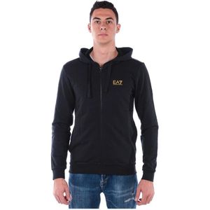 Emporio Armani Ea7, Heren, Sweatshirts & Hoodies, Zwart, Maat: L Katoen,