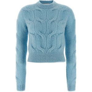 Sportmax, Dames, Truien, Blauw, Maat: M Wol,