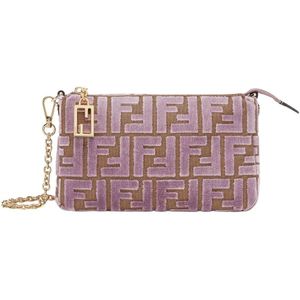 Fendi Roze reliëf FF-motief schoudertas , Pink , Dames , Maat: ONE Size