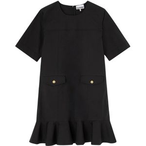 Ganni, Dames, Jurken, Zwart, Maat: S Katoen,