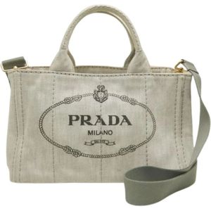 Prada Vintage, Dames, Pre-owned, Beige, Maat: ONE Size Denim,