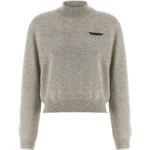 Brunello Cucinelli, Dames, Truien, Grijs, Maat: M Kasjmier,