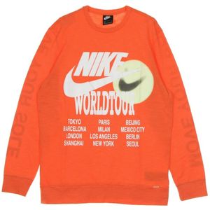 Nike Lange Mouw Sport Top World Tour , Orange , Heren , Maat: S