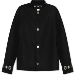 Jil Sander, Dames, Mantels, Zwart, Maat: M Wol,