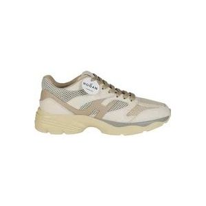 Hogan Nieuwe hardloopschoenen Mesh Bovenwerk , Beige , Dames , Maat: 40 EU