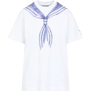 Moschino, Dames, Tops, Wit, Maat: L Katoen,