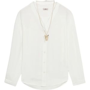 Oltre, Dames, Blouses & Shirts, Wit, Maat: 3XL Poliester,