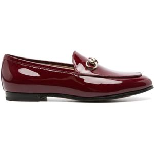 Gucci Bordeaux platte schoenen met Horsebit detail , Red , Dames , Maat: 38 EU