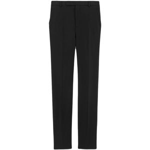 Saint Laurent, Heren, Broeken, Zwart, Maat: L Leer,
