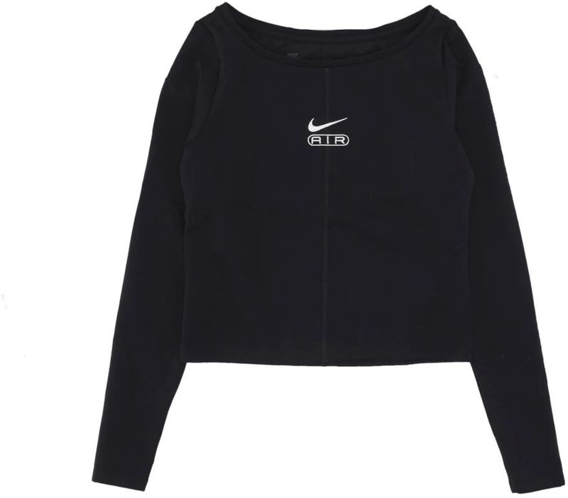 Nike - Air Logo Tee - T-shirt - Zwart - Dames - Lange Mouw - Katoen