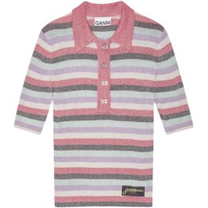 Ganni, Dames, Truien, Veelkleurig, Maat: S Nylon,