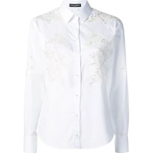 Dolce & Gabbana, Dames, Blouses & Shirts, Wit, Maat: S Katoen,