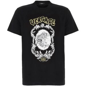 Versace, Heren, Tops, Zwart, Maat: S Katoen,