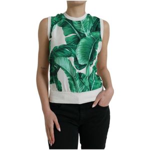 Dolce & Gabbana - Banana Leaf Print - Top - Veelkleurig - 100% Zijde