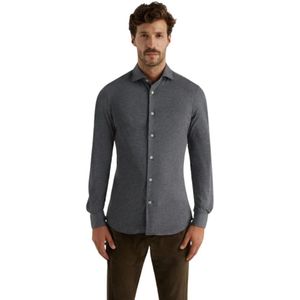 Traiano Milano, Heren, Overhemden, Grijs, Maat: M Katoen,