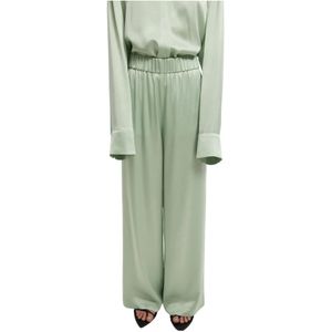 Aeron, Dames, Broeken, Groen, Maat: XS Satijn,