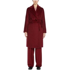 Max Mara, Dames, Mantels, Rood, Maat: M Leer,
