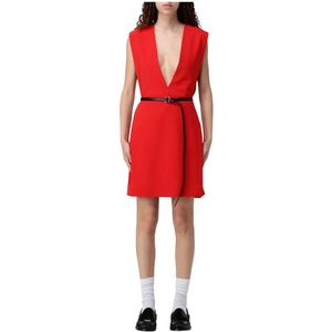 Sportmax, Dames, Jurken, Rood, Maat: XS