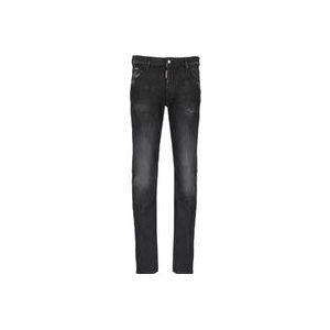 Dsquared2 Slim-Fit Zwarte Katoenen Jeans voor Heren , Black , Heren , Maat: S