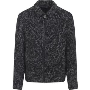 Etro, Heren, Jassen, Grijs, Maat: XL Wol,
