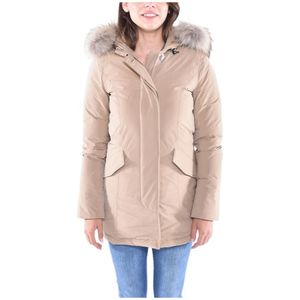 Woolrich Luxe Arctische Wasbeer Parka , Beige , Dames , Maat: M