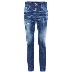 Dsquared2 Blauwe Skater Jeans met Vijf Zakken , Blue , Heren , Maat: S