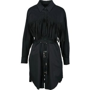 Dondup, Dames, Jurken, Zwart, Maat: XS Katoen,