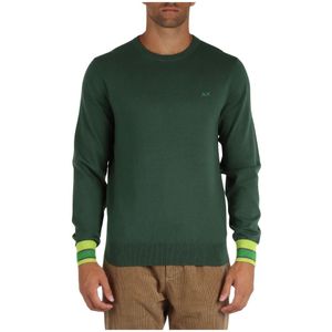 Sun68, Heren, Truien, Groen, Maat: S Katoen,