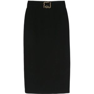 Just Cavalli - Zwarte Rokken Aw 24 - Midi Rok - Dames - Polyester