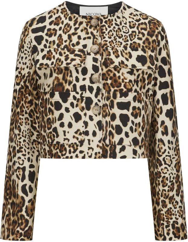 Nicowa - Gestructureerd Twill Jasje - Beige - Dames